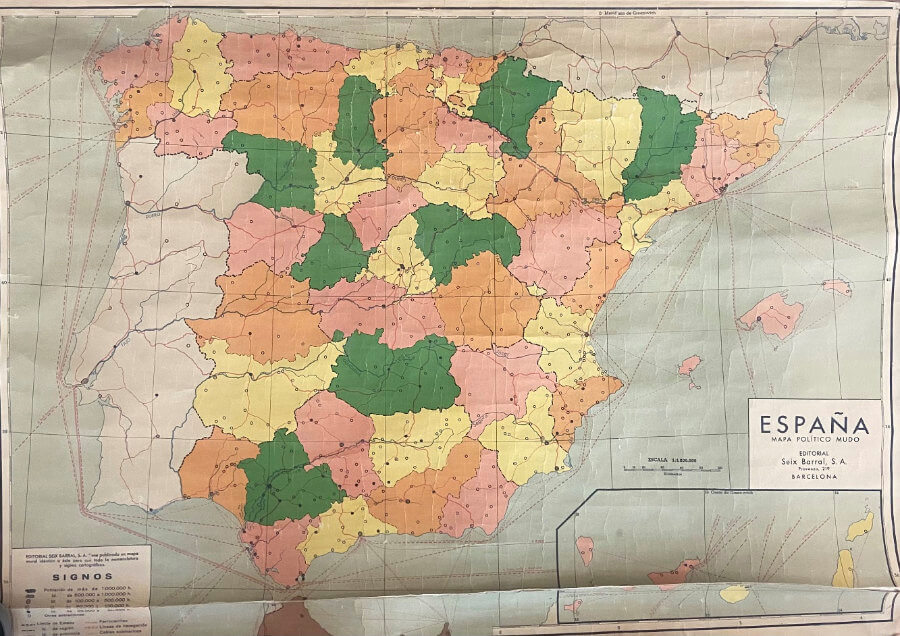 Mapa político de España mudo