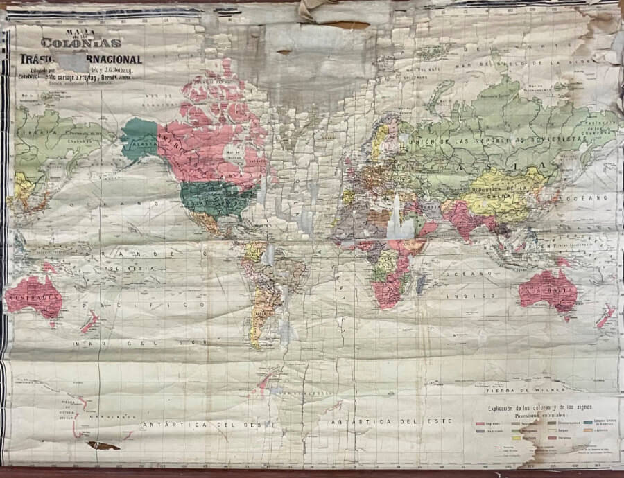 Mapa de las colonias y el tráfico internacional
