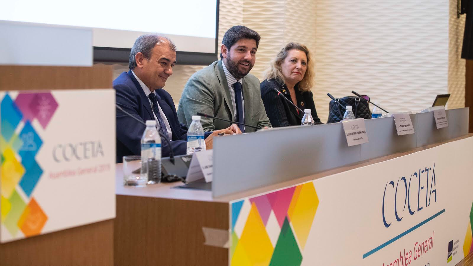 El presidente de la Comunidad en funciones, Fernando López Miras, durante la inauguración de la Asamblea General de la Confederación Española de Cooperativas de Trabajo Asociado (Coceta)