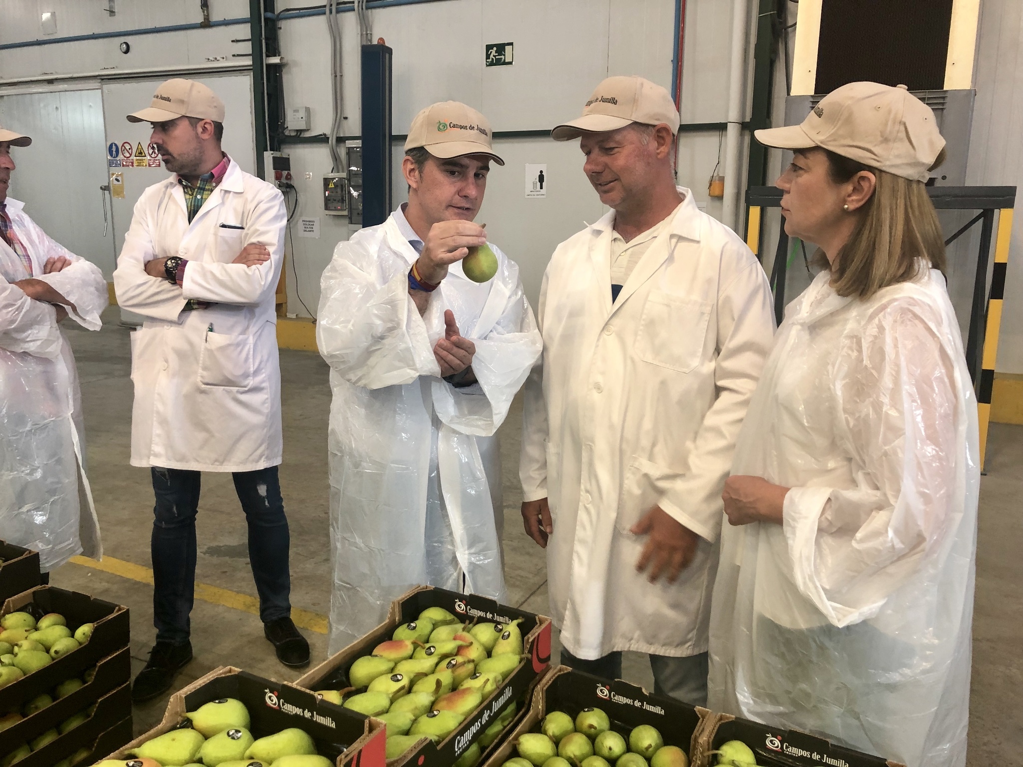 Miguel Ángel del Amor durante su visita a la Cooperativa Hortofrutícola Campos de Jumilla