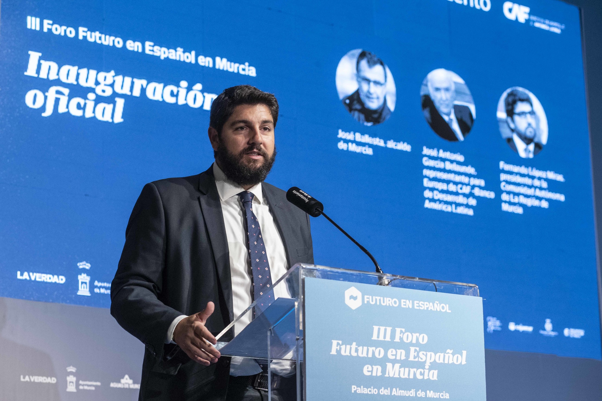 El presidente de la Comunidad, Fernando López Miras, participó hoy en la jornada 'Recursos Hídricos: innovación y desafíos', en el marco del 'III Foro Futuro en Español' (1)