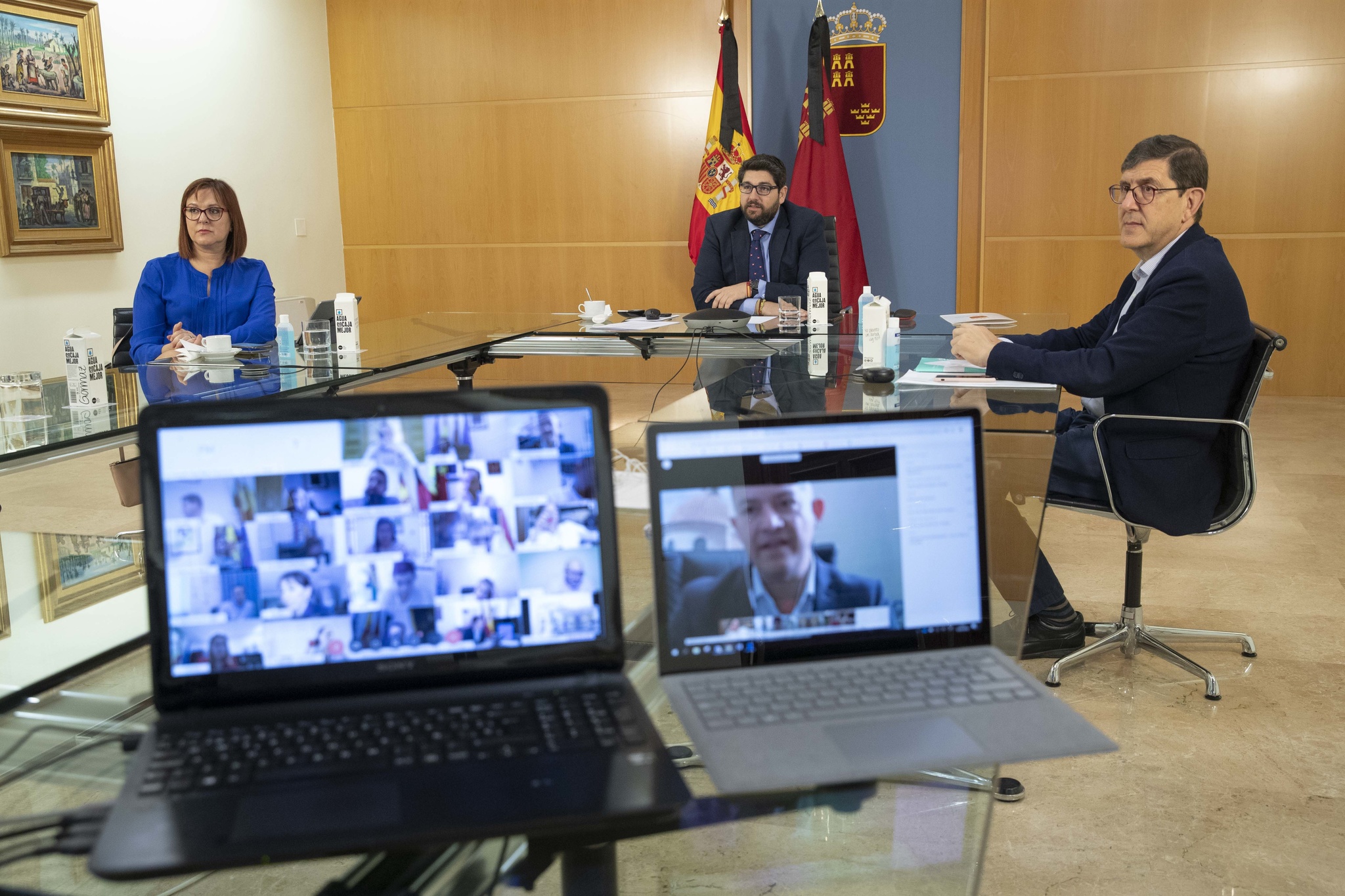 Reunión telemática con los 45 alcaldes de la Región (1)