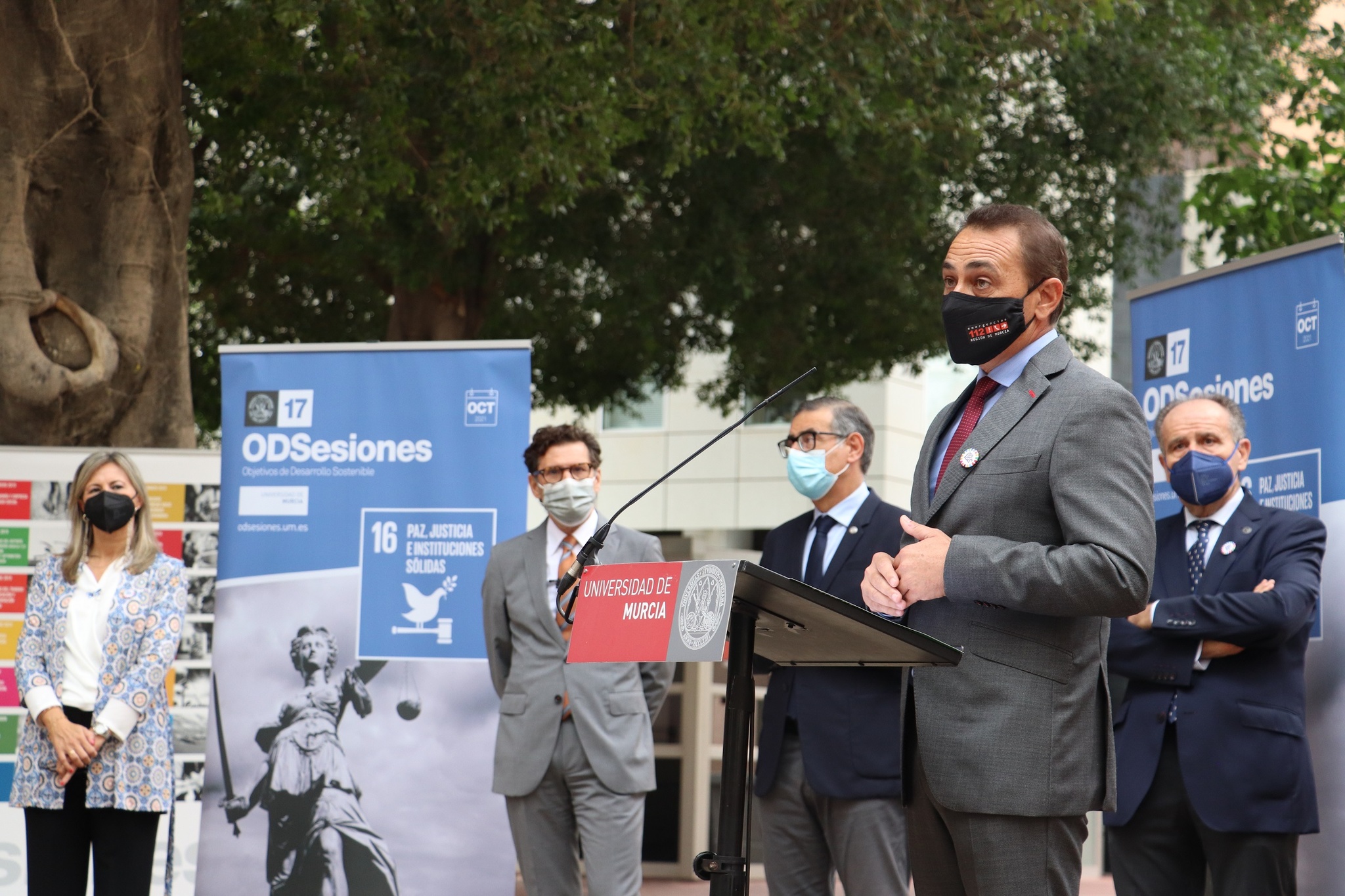 EL consejero de Transparencia, Participación y Administración Pública, Antonio Sánchez Lorente, en el acto de inauguración del ODS16 organizado por la Universidad de Murcia