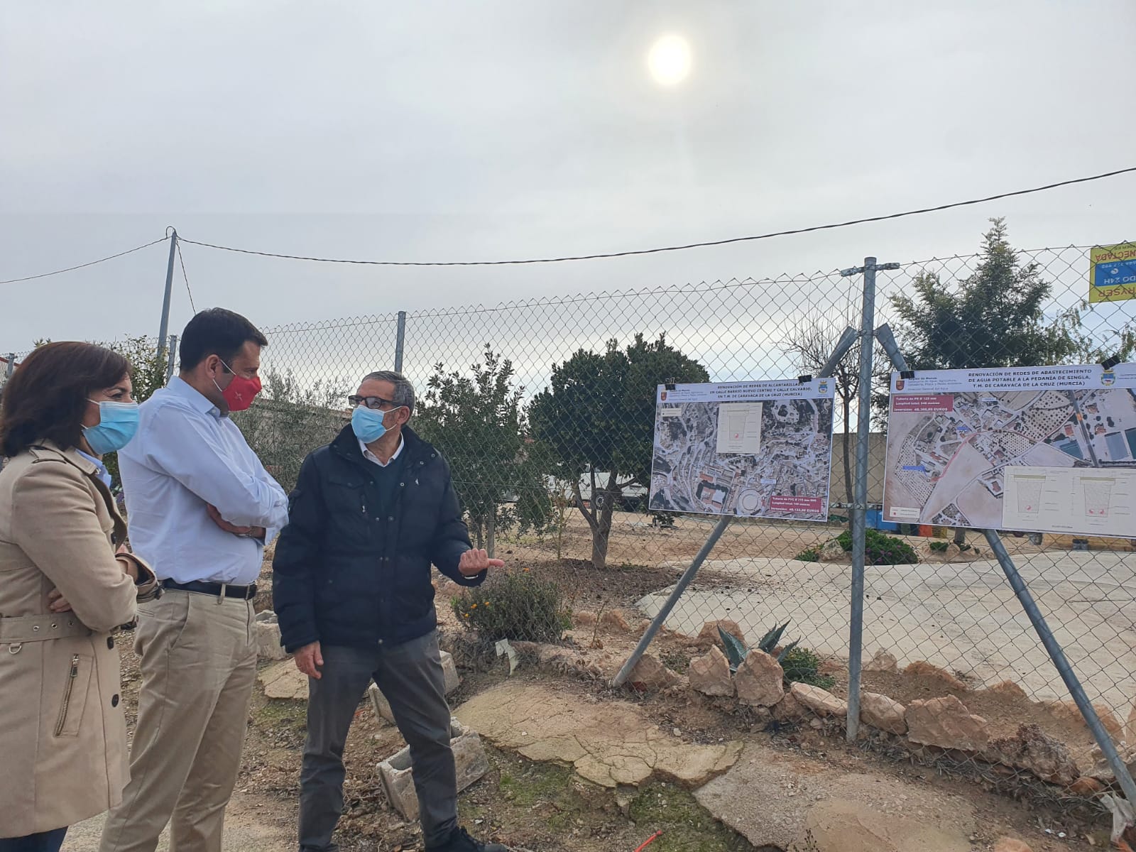 El director general del Agua, durante su visita a una de las obras de mejora de la red que se lleva a cabo en Caravaca de la Cruz