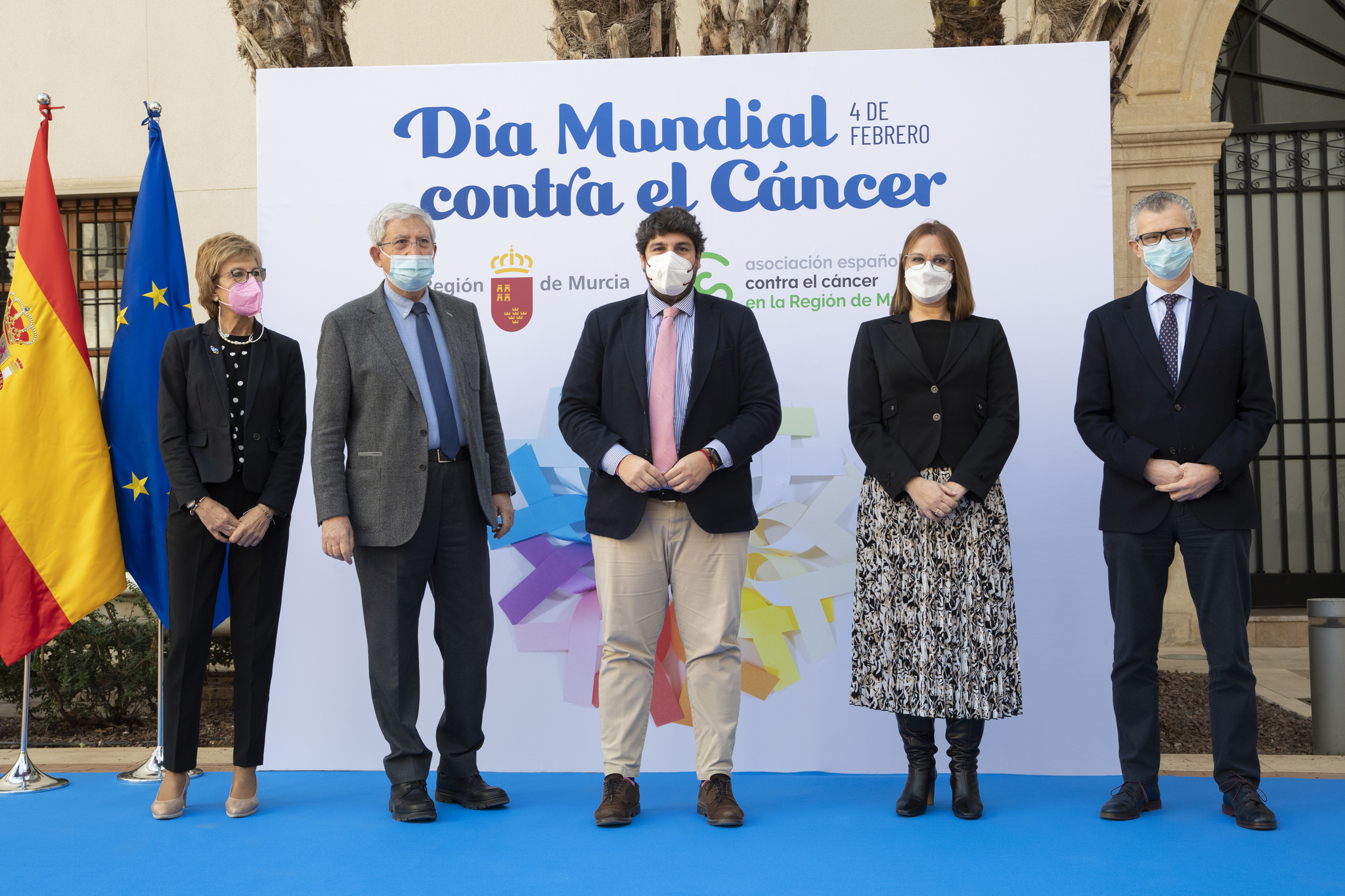 Fernando López Miras y Manuel Molina Boix, en su encuentro con motivo del Día Mundial contra el Cáncer