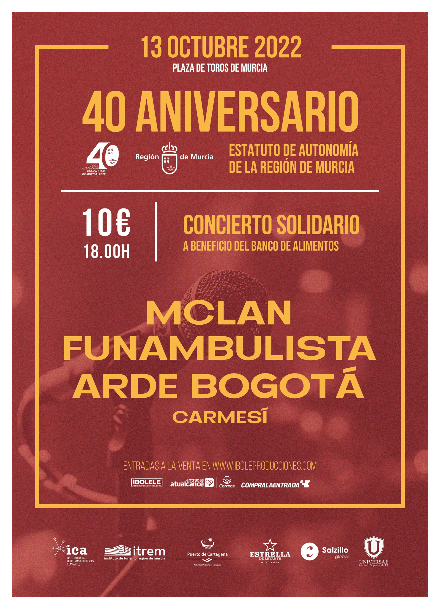 Cartel del concierto del 40 aniversario del Estatuto de Autonomía