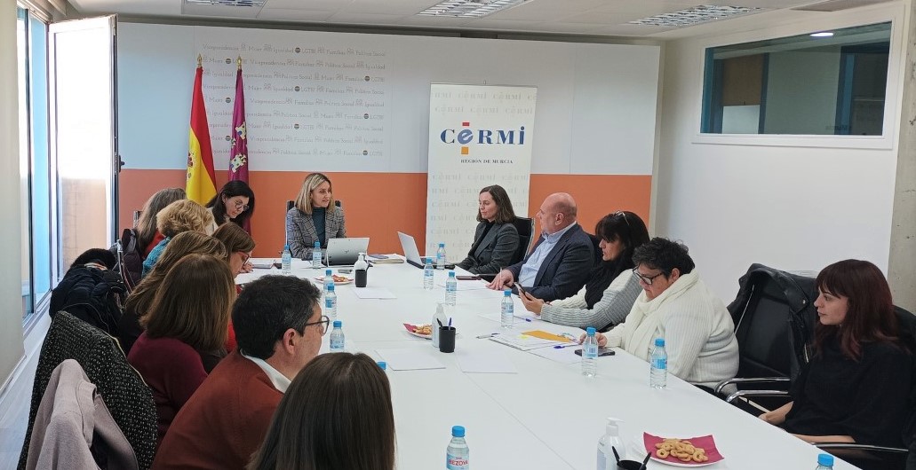 Reunión con los representantes de las asociaciones de personas con discapacidad, presidida por la consejera de Política Social, Famillias e Igualdad, Conchita Ruiz Caballero