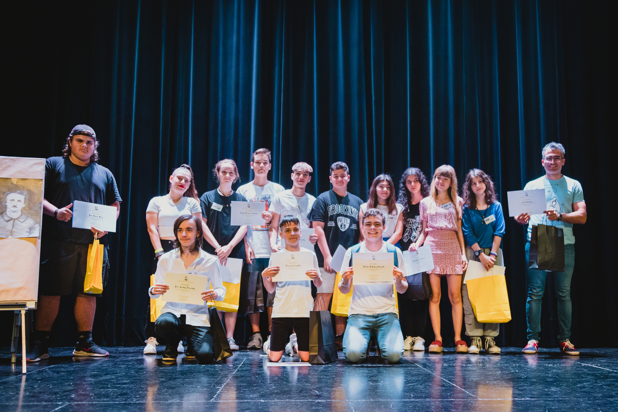 Alumnos ganadores del certamen 'Spelling Bee'.