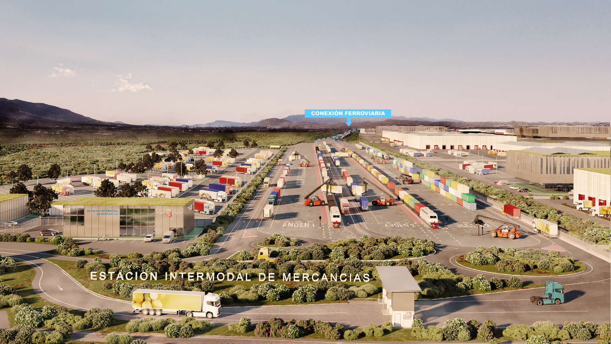 La conexión ferroviaria con la Ciudad Agroalimentaria y del Transporte de la Región de Murcia permitirá la exportación de mercancías al corazón de Europa de forma más eficiente y sostenible