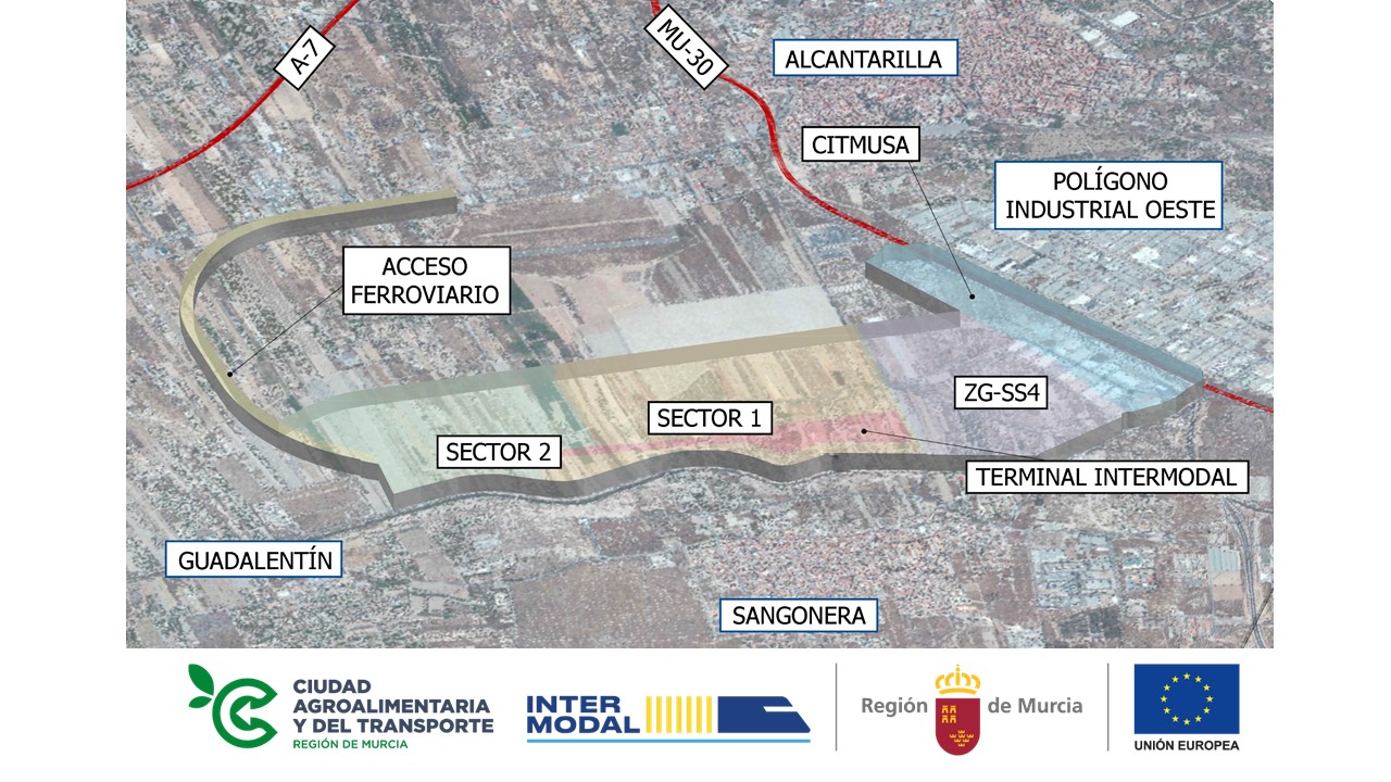 Imagen del plano de la Ciudad Agroalimentaria y del Transporte de la Región de Murcia