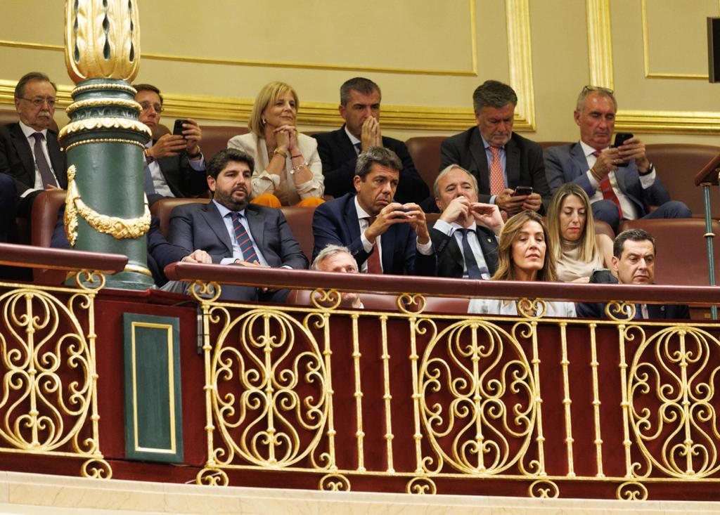 El presidente de la Región de Murcia, Fernando López Miras, en la primera sesión del Debate de Investidura, en el Congreso de los Diputados