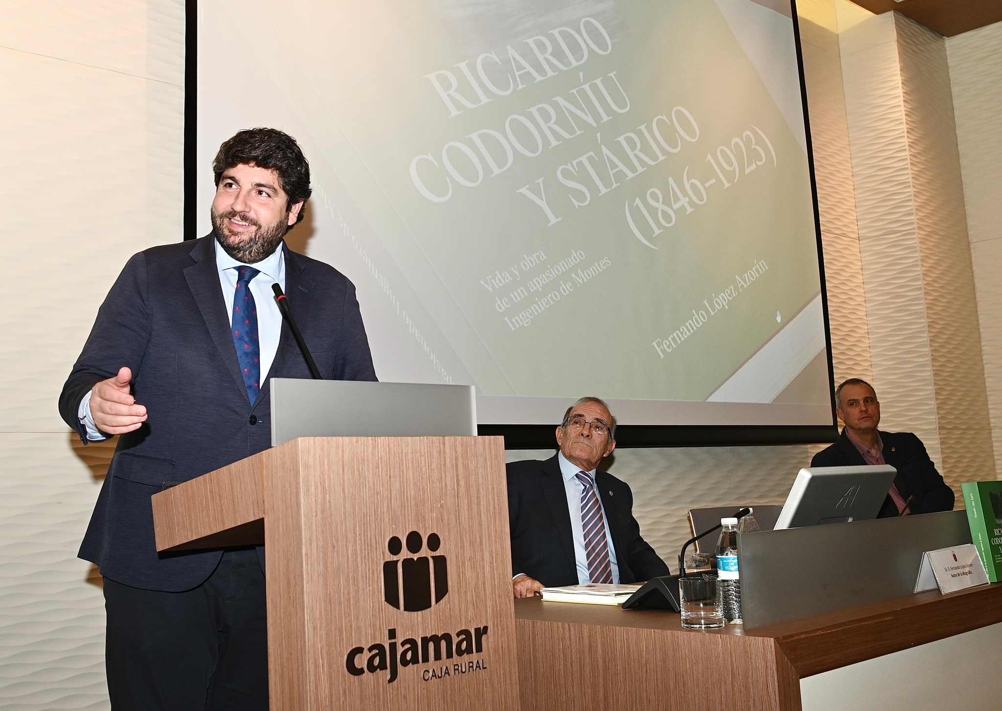 Fernando López Miras, en el acto de presentación del libro 'Ricardo Codorníu Stárico (1846-1923). Vida y obra de un apasionado ingeniero de montes'