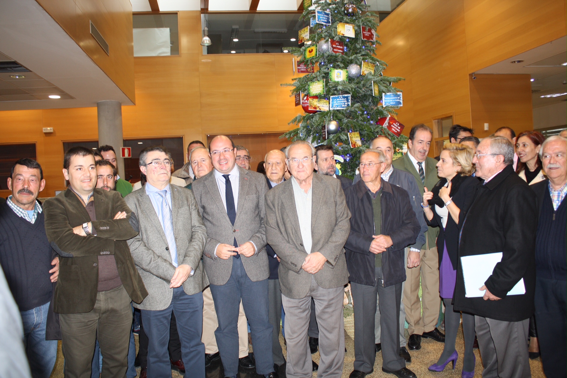 El presidente de la Comunidad encendi&oacute; hoy el &aacute;rbol de Navidad instalado en la Consejer&iacute;a de Agua, Agricultura y Medio Ambiente