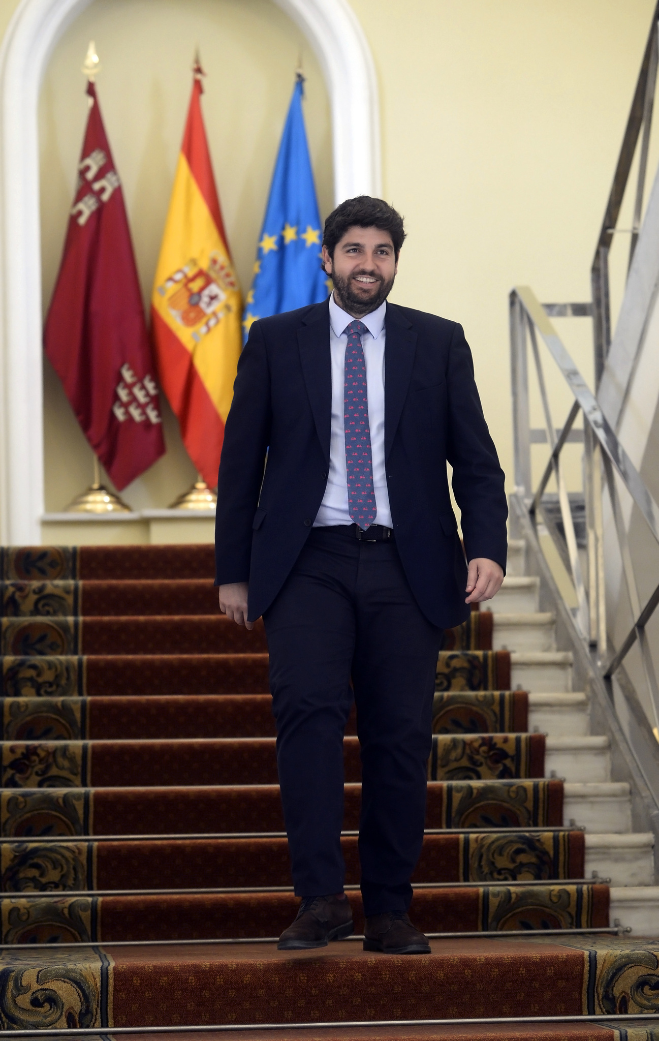 El presidente de la Comunidad, Fernando López Miras, informa a los medios de comunicación sobre la nueva composición del Consejo de Gobierno