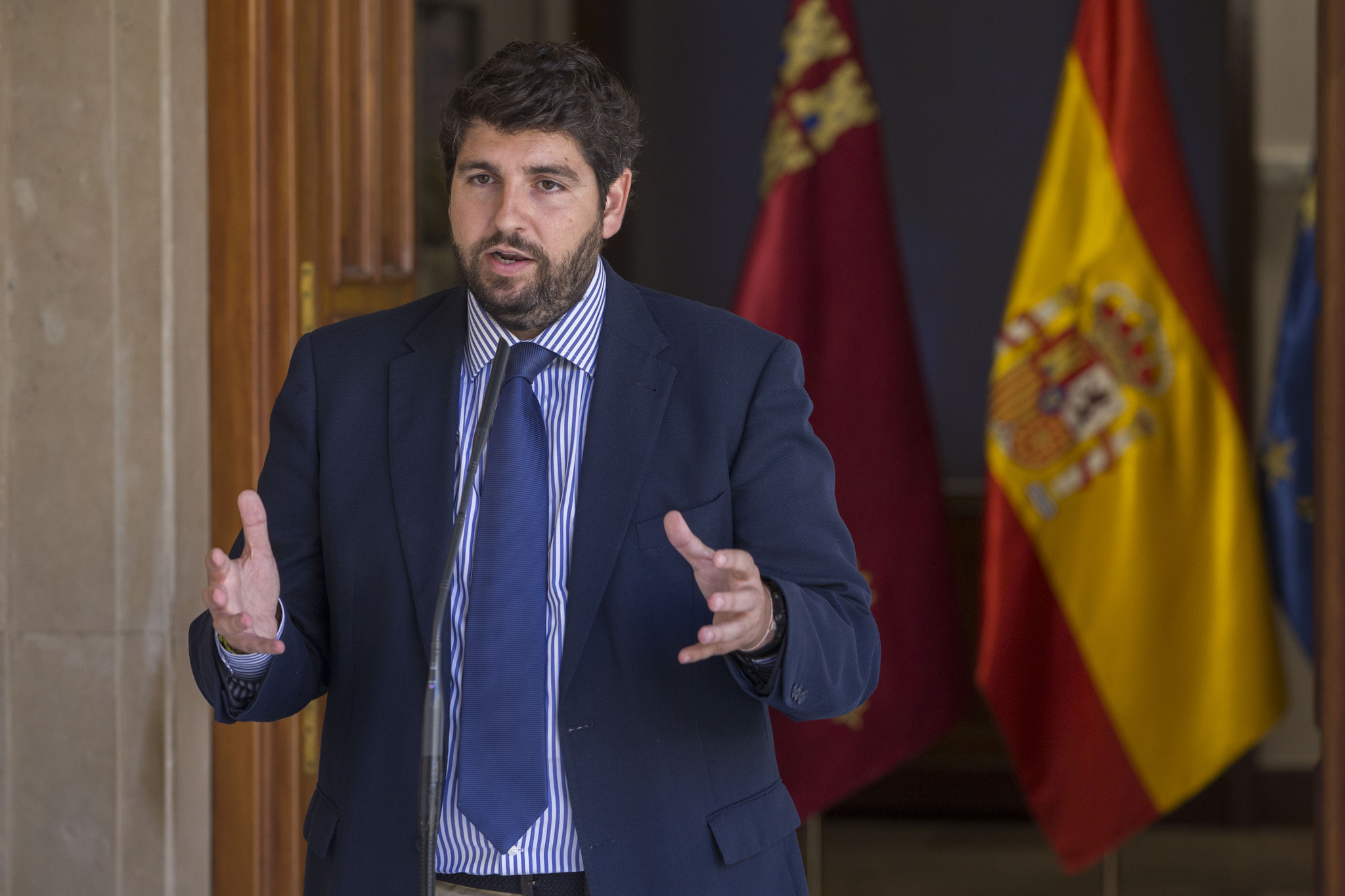 El jefe del Ejecutivo regional, Fernando López Miras, comparece para hablar sobre financiación autonómica