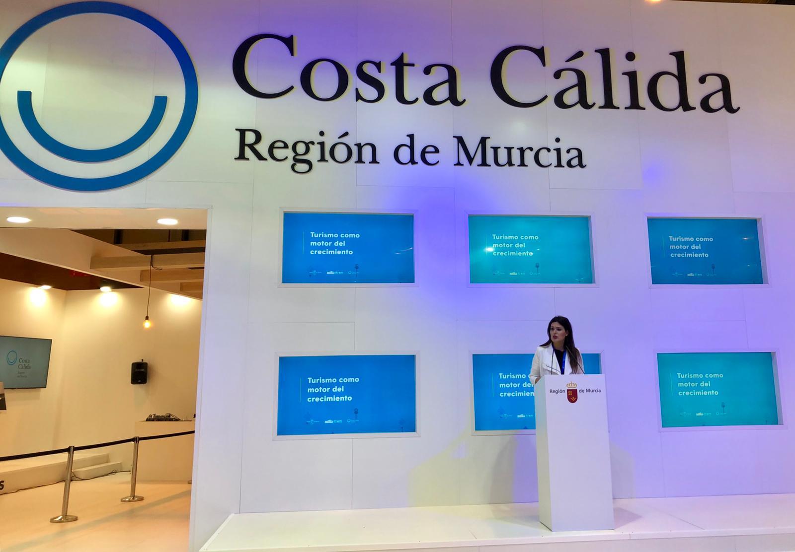 La consejera de Turismo y Cultura, Miriam Guardiola, durante su intervención en Feria Internacional de Turismo