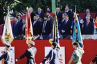 El presidente de la Comunidad, Fernando López Miras, asiste al desfile con motivo del Día de la Fiesta Nacional, presidido por SS.MM. los Reyes de...
