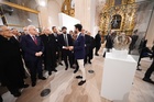 El presidente del Gobierno regional, Fernando López Miras, inauguró hoy la exposición 'La Madre del Verbo. Murcia Mariana' en el Palacio de San E...