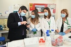 El presidente Fernando López Miras, durante su visita al nuevo Laboratorio Regional de Salud Pública