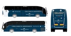 Imagen de los nuevos autobuses que prestarán el servicio gratuito de traslado de viajeros entre el aeropuerto y las ciudades de Murcia y Cartagen...