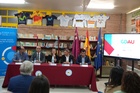 La consejera de Política Social, Conchita Ruiz, y el consejero de Educación, Víctor Marín, junto al director de Fundación GMP, José Francisco Fernández,...