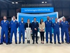 La consejera Carmen Conesa, y el alcalde de San Javier, José Miguel Luengo, en la presentación del Festival Aéreo con la Patrulla Águila.