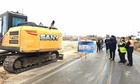 El director general de Carreteras acompañado del alcalde de Alguazas y parte de la corporación municipal visita las obras de mejora en la RM-531