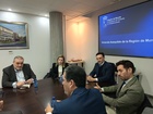 El consejero de Fomento e Infraestructuras, Jorge García Montoro, junto a la directora del Icref, Ana María López, se reúnen con las entidades financieras...