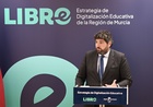 El presidente López Miras, durante la presentación de la Estrategia de Digitalización Educativa de la Región de Murcia Libre