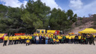 El consejero de Medio Ambiente, Universidades, Investigación y Mar Menor, Juan María Vázquez, junto a integrantes de la Unidad de Defensa Contra ...