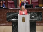 La consejera de Política Social, Familias e Igualdad, Conchita Ruiz, durante su comparecencia en la Asamblea Regional