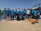 Imagen de los voluntarios que han participado en la Macro Limpieza de Fondos Marinos de la Región de Murcia en el puerto de San Pedro del Pinatar...