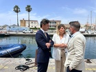 El consejero de Fomento e Infraestructuras, Jorge García Montoro, junto a la alcaldesa de Cartagena, Noelia Arroyo, y el director general de Litoral...