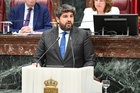 López Miras, durante la segunda sesión del Debate sobre el Estado de la Región celebrado en la Asamblea Regional