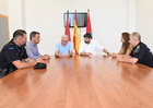Imagen de la reunión entre el presidente de la Región de Murcia, Fernando López Miras, y el alcalde de Torre Pacheco, Pedro Ángel Roca.