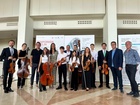 Músicos de la Orquesta Sinfónica, la Orquesta de Jóvenes y la Orquesta de Aspirantes de la Región de Murcia participaron en la presentación de los...