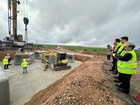 El consejero de Fomento e Infraestructuras, Jorge García Montoro, junto al alcalde de San Javier, José Miguel Luengo, y el director general de Carreteras,...
