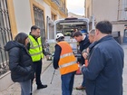 Obras de mejora del saneamiento en la calle Mayor de Blanca.
