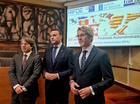 El consejero de Econom&iacute;a, Hacienda, Fondos Europeos y Transformaci&oacute;n Digital, Luis Alberto Mar&iacute;n, acompa&ntilde;ado de los responsables de Hacienda de Asturias,...