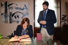 Fernando López Miras recibe en el Palacio de San Esteban a la embajadora de Costa Rica en España. II