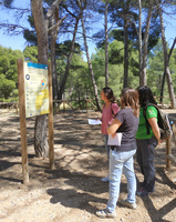 Un grupo de excursionistas realiza un recorrido por el entorno del Parque Regional de Sierra Espuña