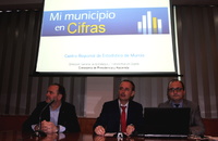 El consejero de Presidencia y Hacienda, Javier Celdrán, en la inauguración de la jornada de presentación del proyecto 'Mi Municipio en Cifras'.