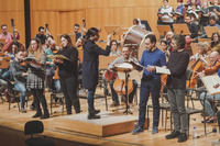 Ensayo de la Orquesta Sinfónica de la Región de Murcia y la coral Orpheus Music