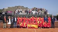 López Miras asiste a la Fed Cup, que enfrenta a España y Japón