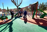 Estado en que ha quedado el parque infantil de Aljucer renovado a través del Plan de Pedanías en la ciudad de Murcia