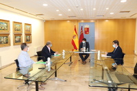 El presidente de la Comunidad, Fernando López Miras, se reunió hoy con el secretario general del Sindicato de Enfermería SATSE, José Antonio Blaya