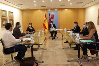 El jefe del Ejecutivo regional, Fernando López Miras, preside la reunión del Comité de Seguimiento Covid -19