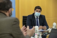 El presidente López Miras, en la reunión del Comité de Seguimiento Covid-19.