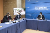 López Miras, durante la constitución de la Mesa de coordinación interadministrativa para prevenir las inundaciones en la Región de Murcia