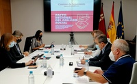 Imagen de la reunión de seguimiento del Pacto Regional del Diálogo Social para la Reactivación Económica y Social de la Región de Murcia